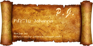 Pély Johanna névjegykártya